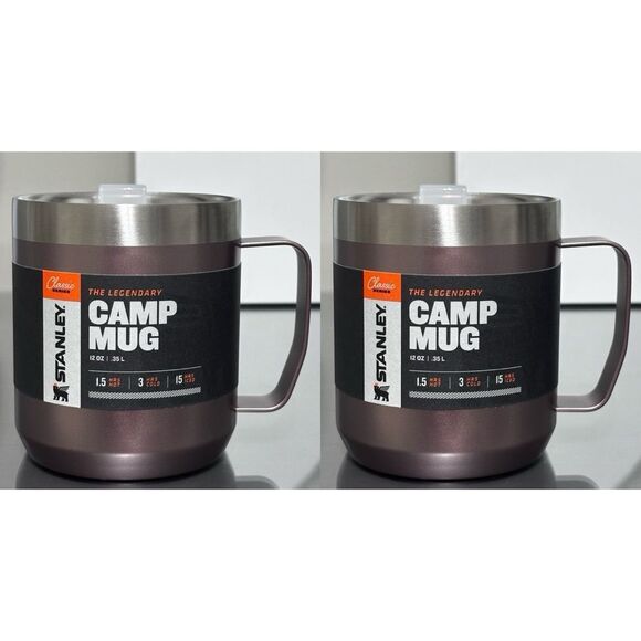SET OF 2- Stanley Classic Legendary 12oz Camp Mugs, ROSE QUARTZ GLOW - Picture 1 of 8